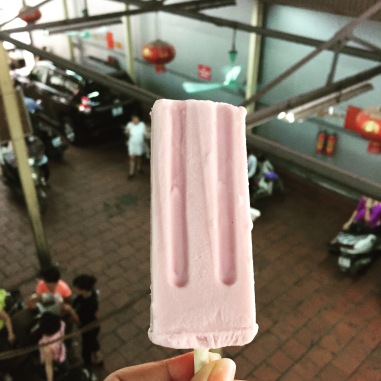 Ube Ice Cream on a stick at Kem Tràng Tiền
